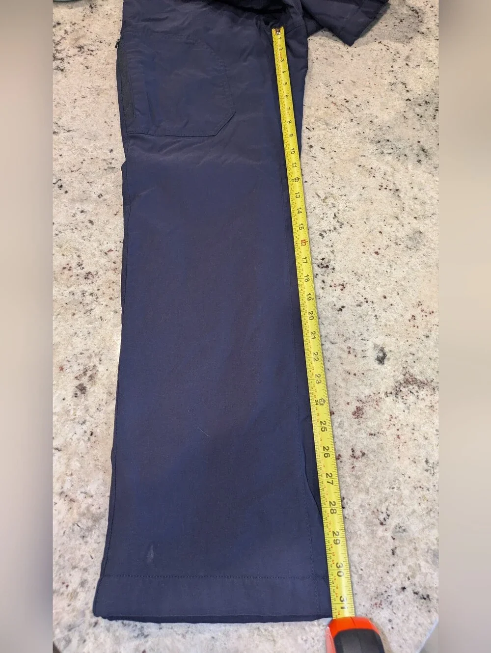 Eddie Bauer Men's Fleece Lined Tech Pants 34x32 Navy Stretch Outdoor Hiking